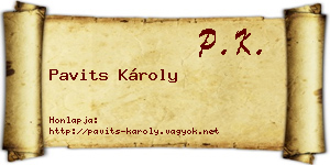 Pavits Károly névjegykártya